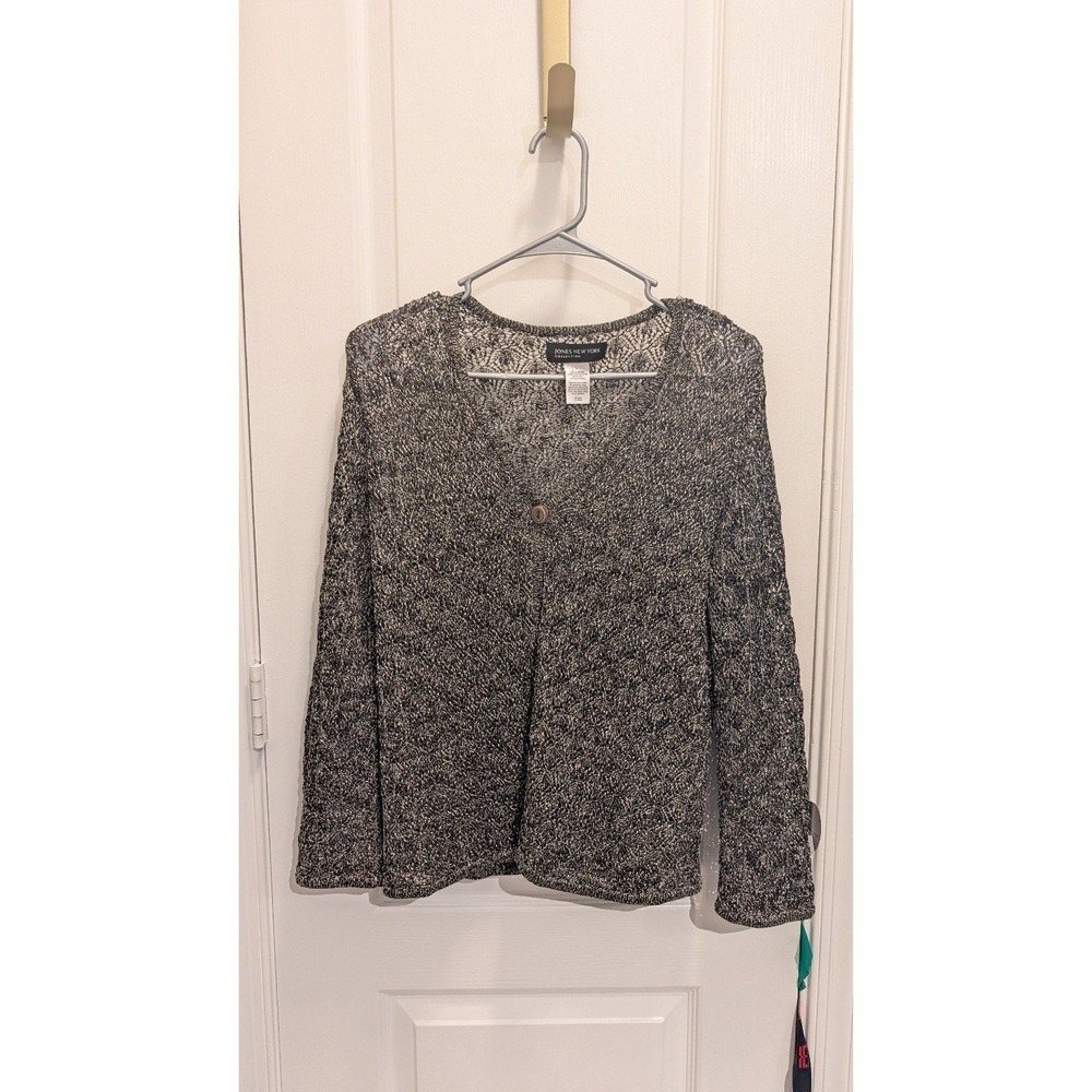 Jones New York Cardigan Size Large Brown white